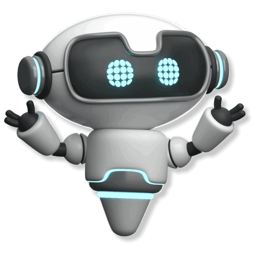 TaxPilot-Roboter von kalkül Steuerberatung mit erhobenen Armen